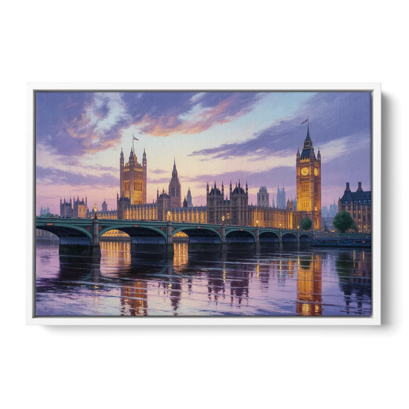 Westminster Glow Front - White Canvas Wall Art