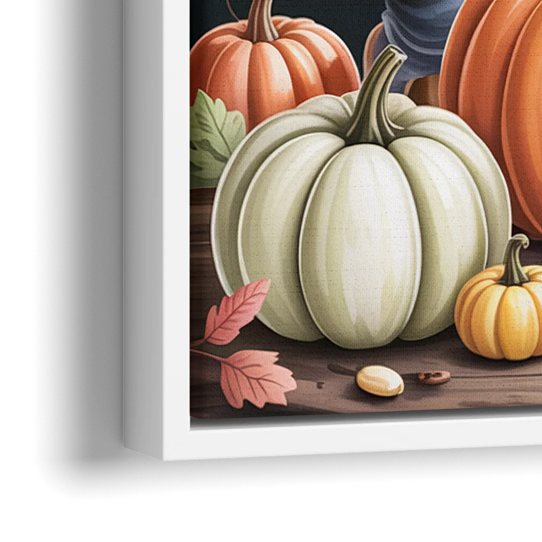 Whimsical Animals in Cute Halloween - Close-Up White Frame Canvas