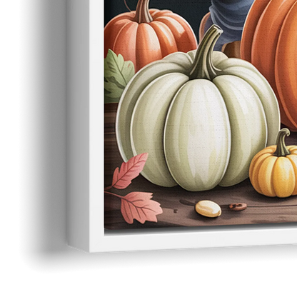 Whimsical Animals in Cute Halloween - Close-Up White Frame Canvas