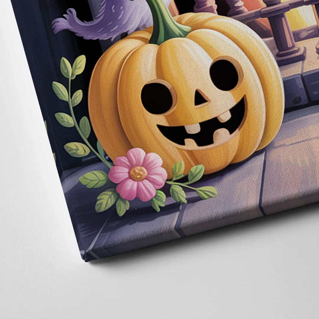 Whimsical Creatures Cute Halloween Canvas Close Up