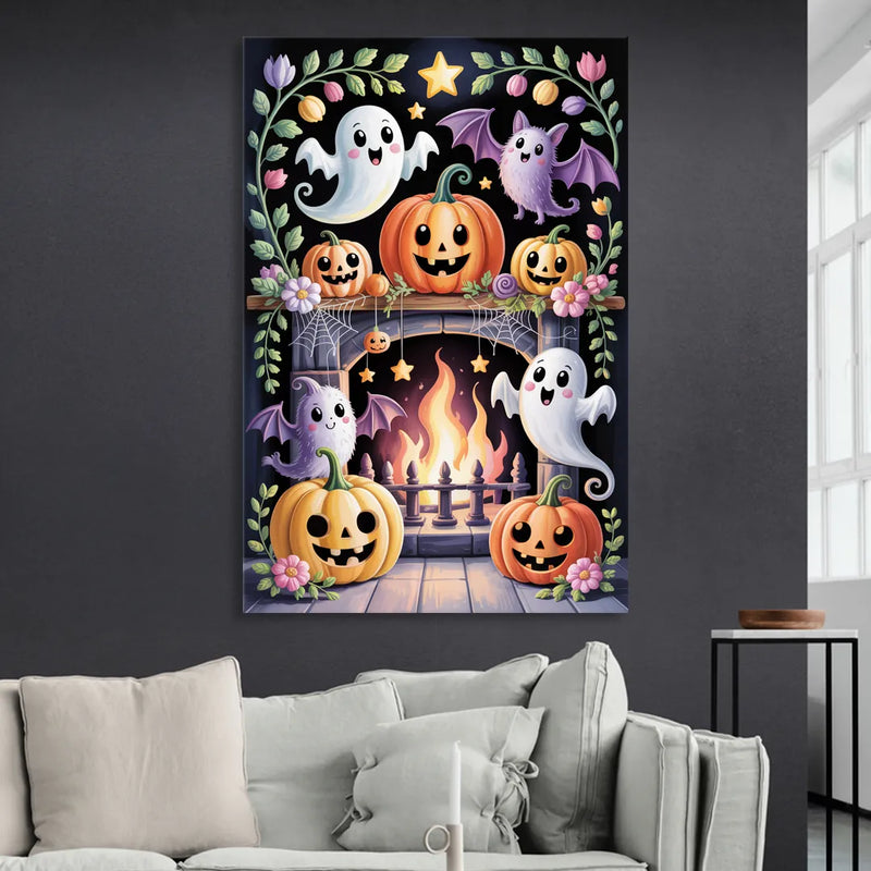 Whimsical Creatures Cute Halloween Sitting Room - Canvas Wall Art