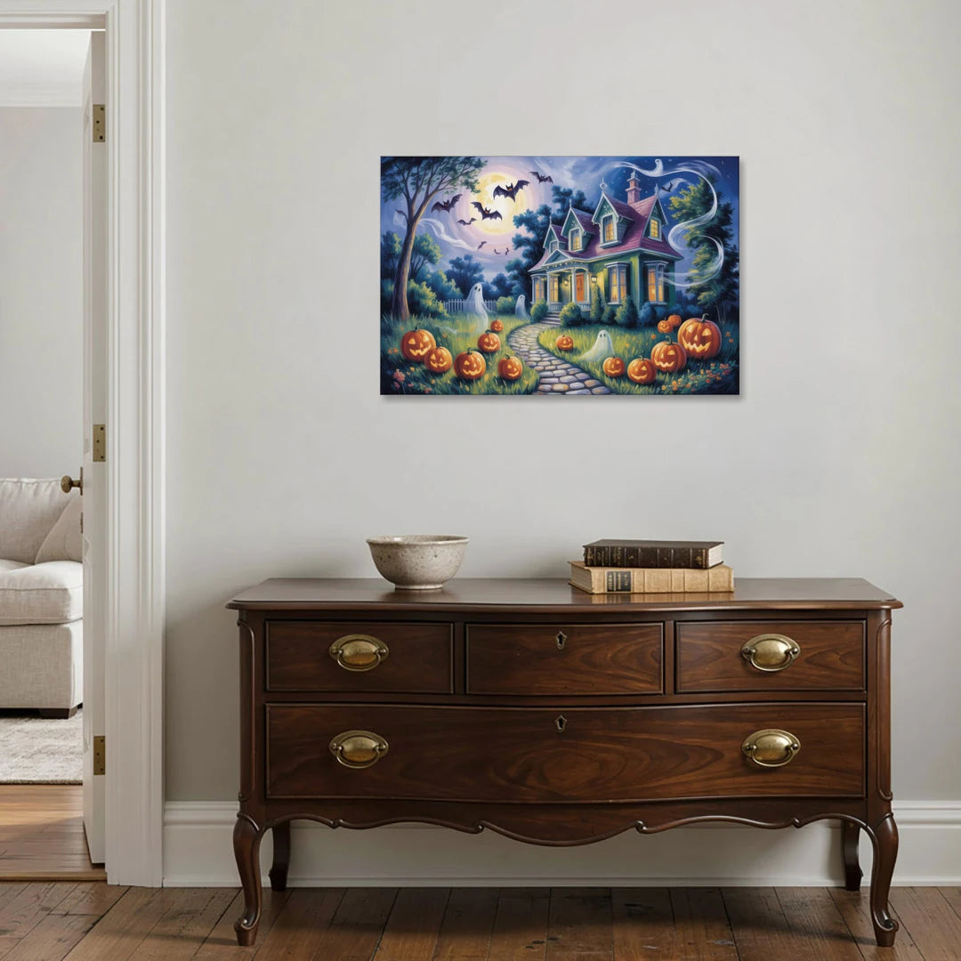 Whimsical Enchantment Victorian Halloween - Canvas Wall Art - Coffee Table - 36x24