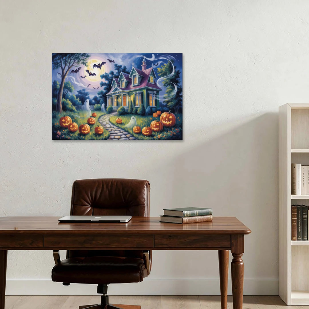 Whimsical Enchantment Victorian Halloween - Canvas Wall Art - Office - 36x24