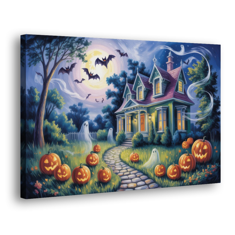 Whimsical Enchantment Victorian Halloween - Canvas Wall Art - Side