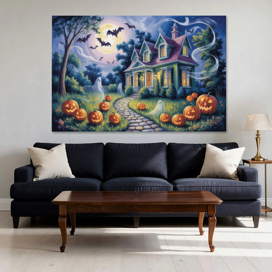 Whimsical Enchantment Victorian Halloween - Canvas Wall Art - Sofa - 60x40