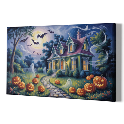 Whimsical Enchantment Victorian Halloween - Canvas Print Art Sides