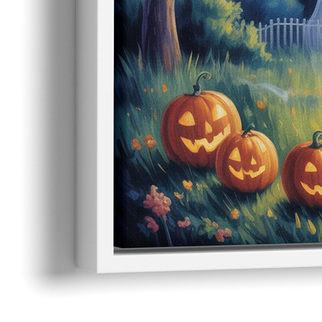 Whimsical Enchantment Victorian Halloween - Close-Up White Frame Canvas