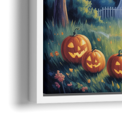 Whimsical Enchantment Victorian Halloween - Close-Up White Frame Canvas
