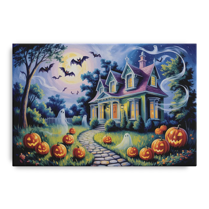 Whimsical Enchantment Victorian Halloween Front - Canvas Wall Art