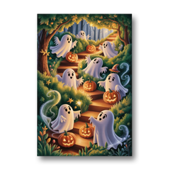 Whimsical Forest Magic  Cute Halloween - Canvas Wall Art - Front