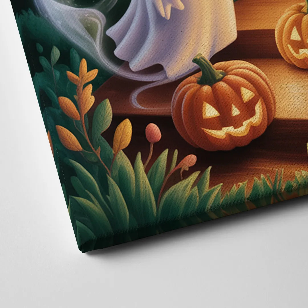 Whimsical Forest Magic  Cute Halloween Canvas Close Up
