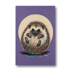 Whimsical Wall Decor Hedgehog Stuck on Its Back - Canvas Wall Art - Front
