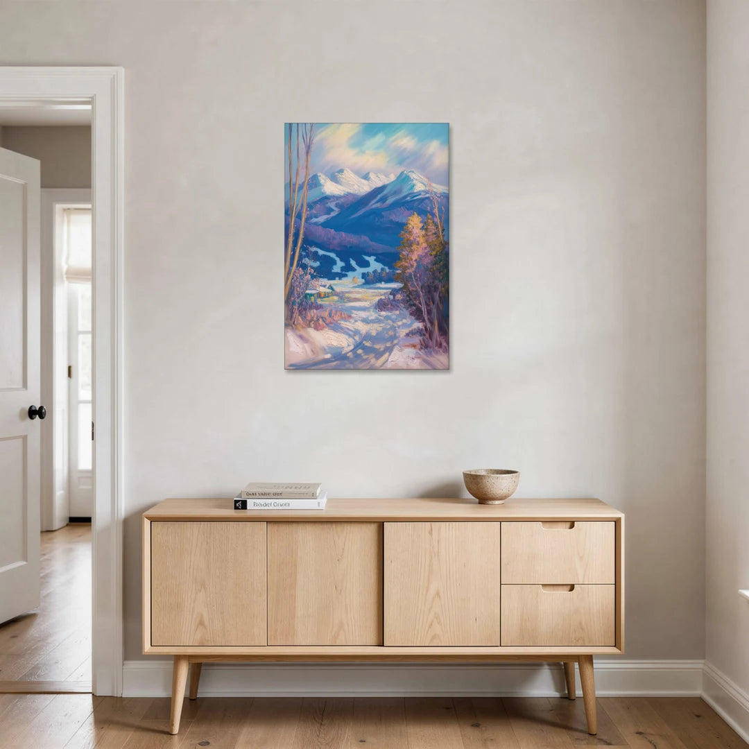 Whistler Snowy Peaks - Canvas Wall Art - Coffee Table - 24x36