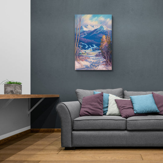 Whistler Snowy Peaks - Canvas Wall Art Living Room