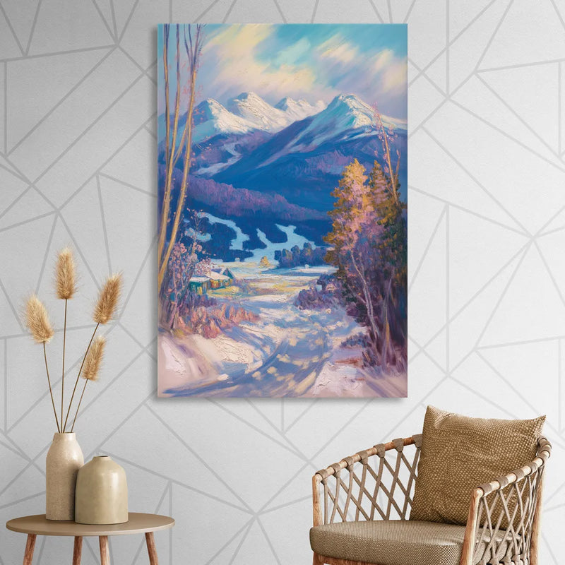 Whistler Snowy Peaks Living Room - Canvas Wall Art