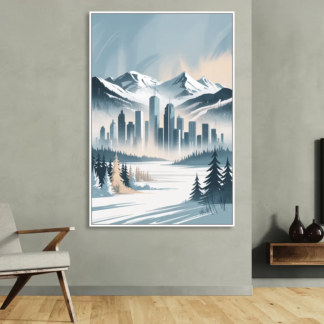 Whistler Winter Wonderland Sitting Room - White Canvas Wall Art