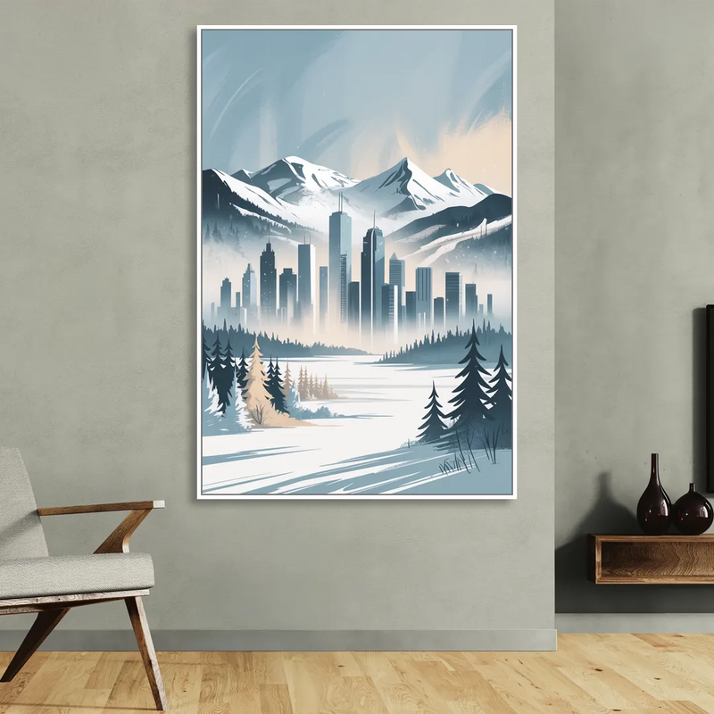 Whistler Winter Wonderland Sitting Room - White Canvas Wall Art