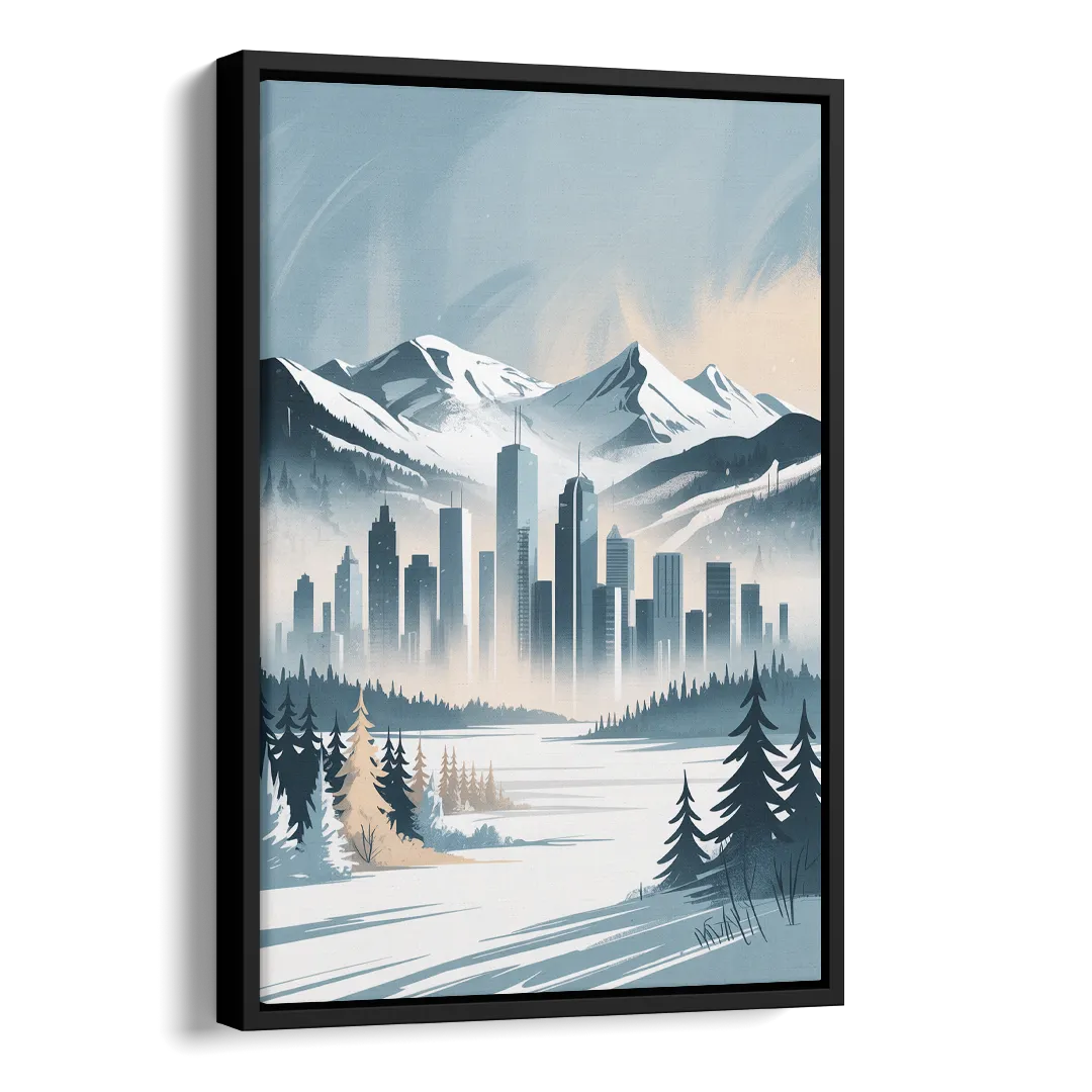 Whistler Winter Wonderland Side - Black Canvas Wall Art