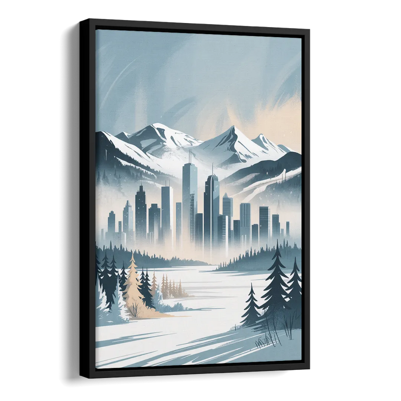 Whistler Winter Wonderland Side - Black Canvas Wall Art