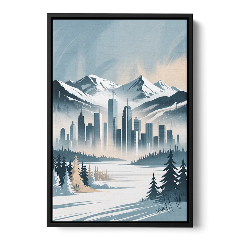 Whistler Winter Wonderland Front - Black Canvas Wall Art
