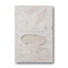 White Plaster Stone Outline on Ivory - Canvas Wall Art - Front