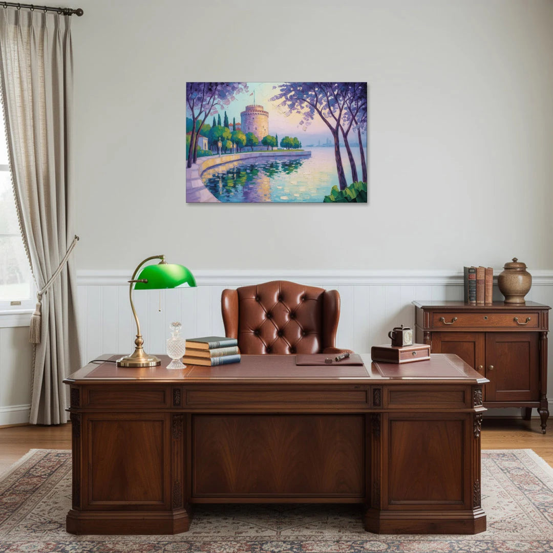 White Tower Serenity - Canvas Wall Art - Office - 36x24