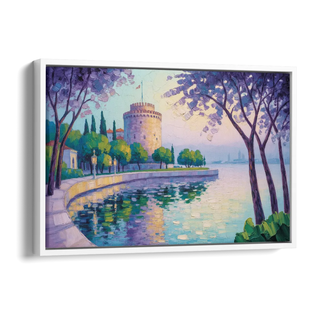 White Tower Serenity Side - White Canvas Wall Art