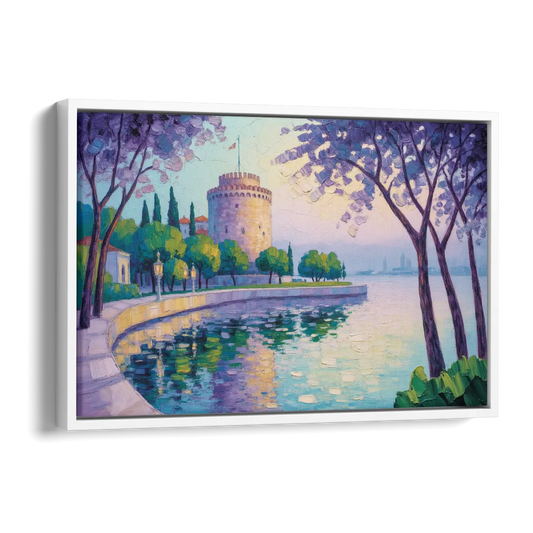 White Tower Serenity Side - White Canvas Wall Art