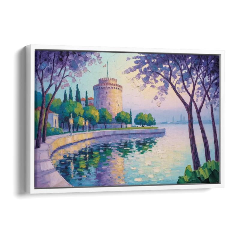 White Tower Serenity Side - White Canvas Wall Art