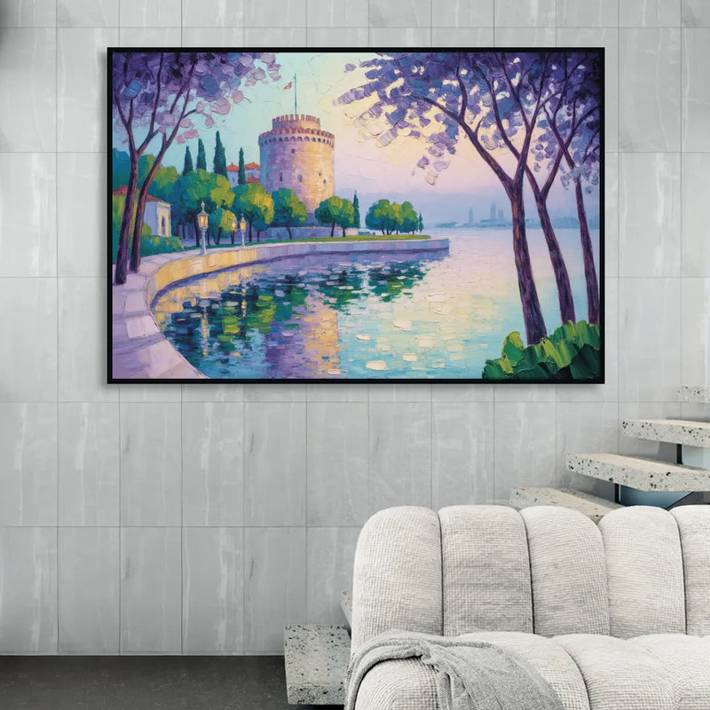 White Tower Serenity Sitting Room - Black Canvas Wall Art