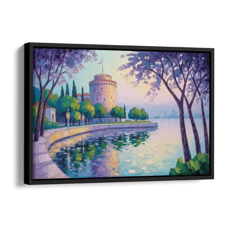 White Tower Serenity Side - Black Canvas Wall Art