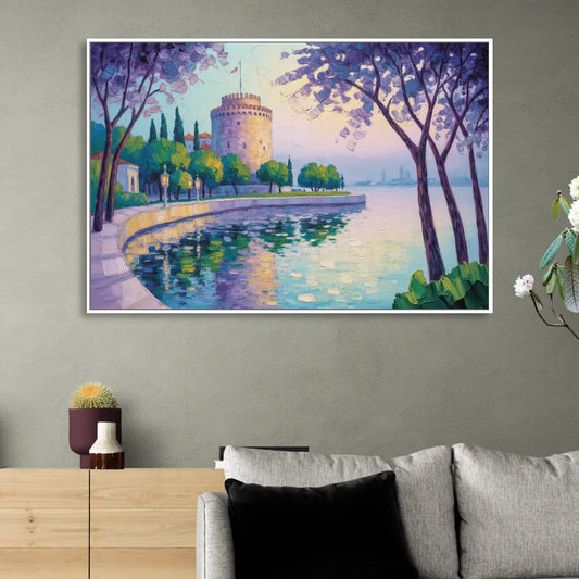 White Tower Serenity Living Room - White Canvas Wall Art