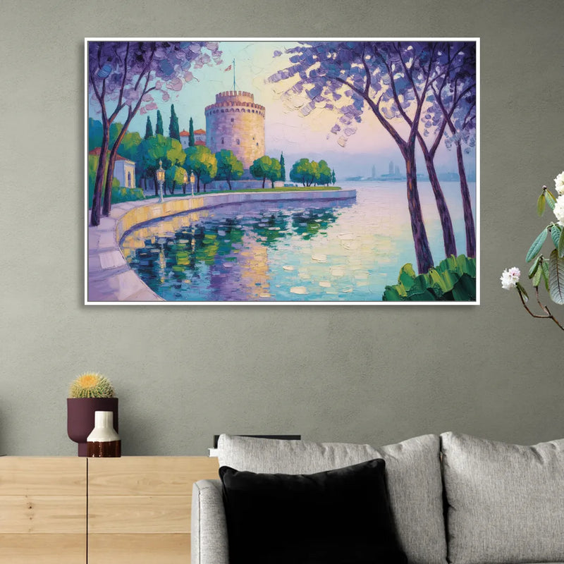 White Tower Serenity Living Room - White Canvas Wall Art