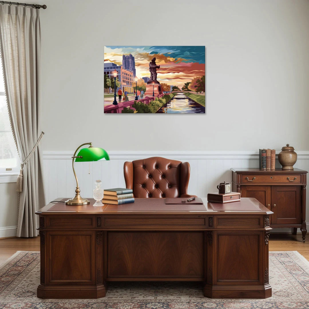 Wichita Historic Landmarks - Canvas Wall Art - Office - 36x24