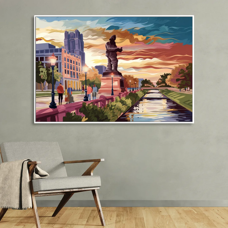 Wichita Historic Landmarks Sitting Room - White Canvas Wall Art