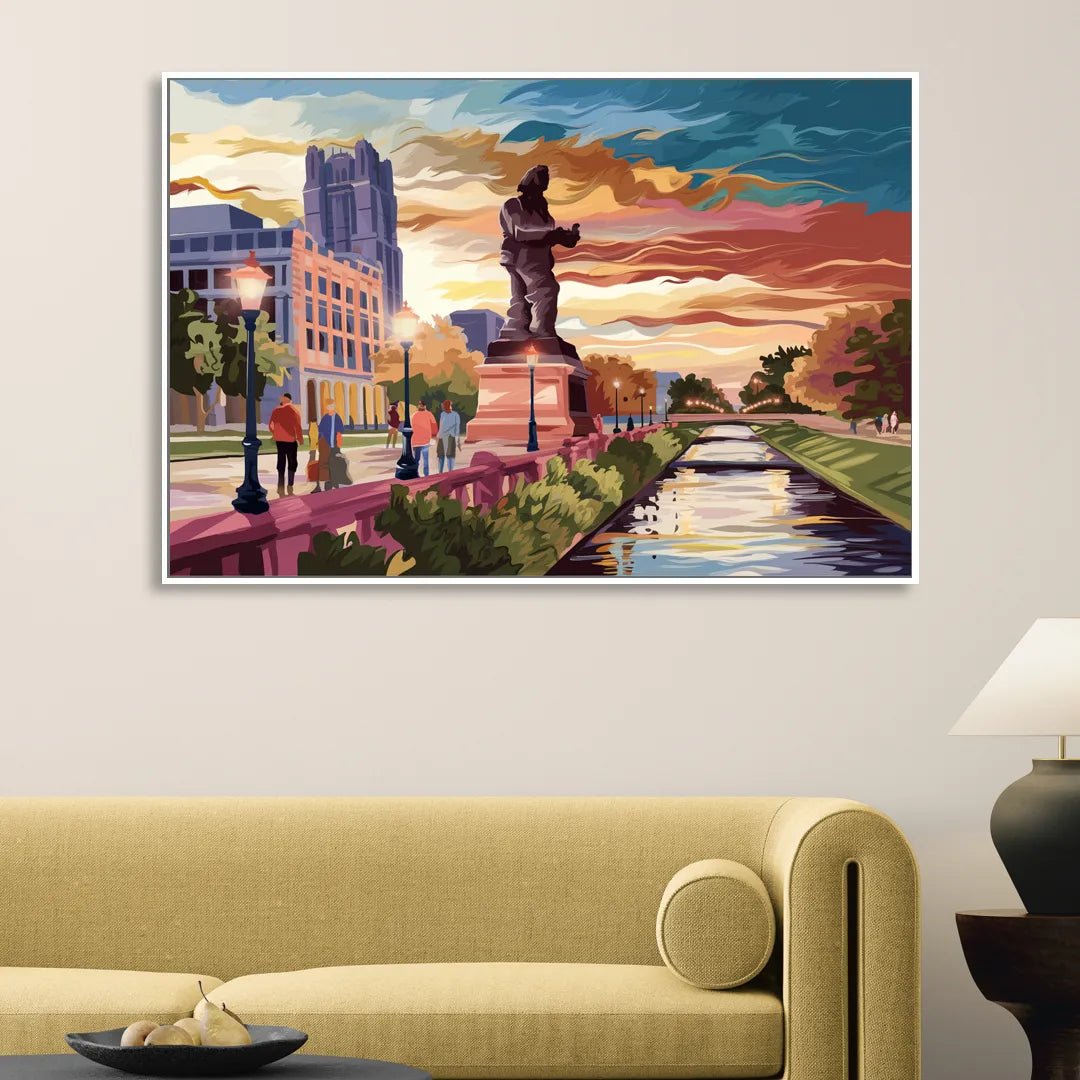 Wichita Historic Landmarks Living Room - White Canvas Wall Art