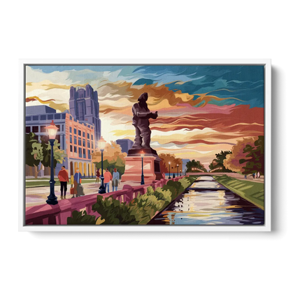 Wichita Historic Landmarks Front - White Canvas Wall Art