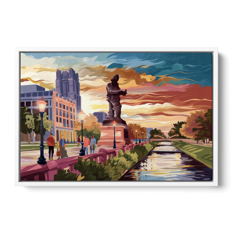 Wichita Historic Landmarks Front - White Canvas Wall Art