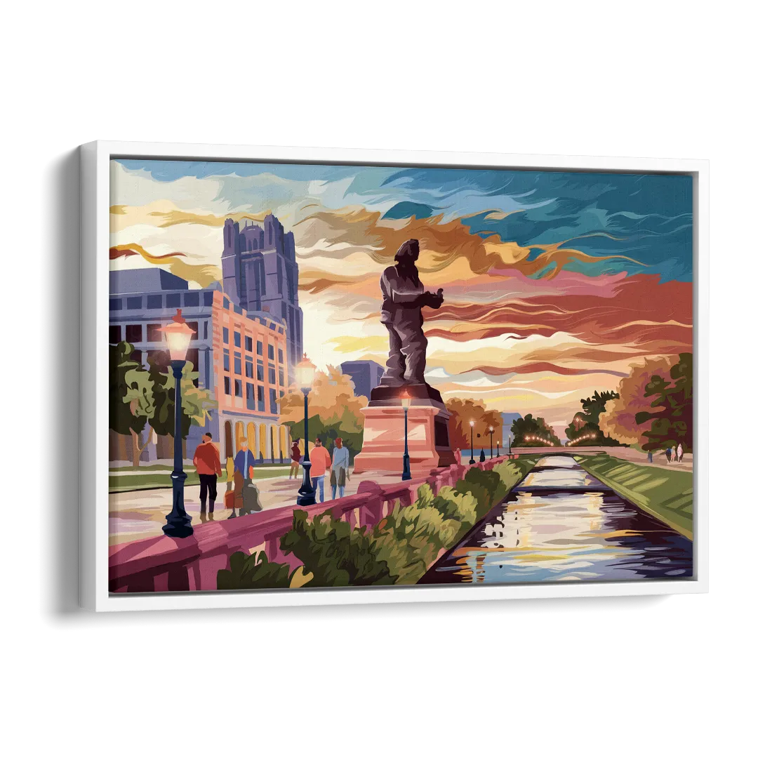 Wichita Historic Landmarks Side - White Canvas Wall Art
