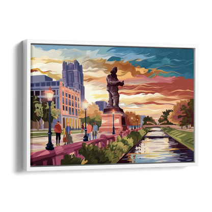 Wichita Historic Landmarks Side - White Canvas Wall Art