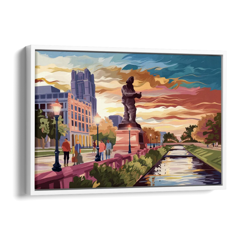 Wichita Historic Landmarks Side - White Canvas Wall Art