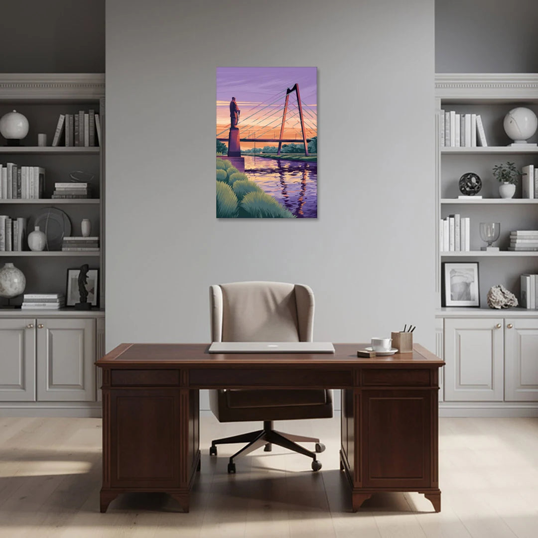 Wichita Riverfront Views - Canvas Wall Art - Office - 24x36