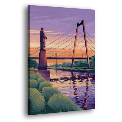 Wichita Riverfront Views Side - Canvas Wall Art