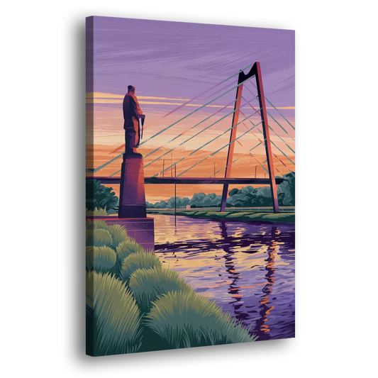 Wichita Riverfront Views Side - Canvas Wall Art