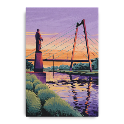 Wichita Riverfront Views Front - Canvas Wall Art
