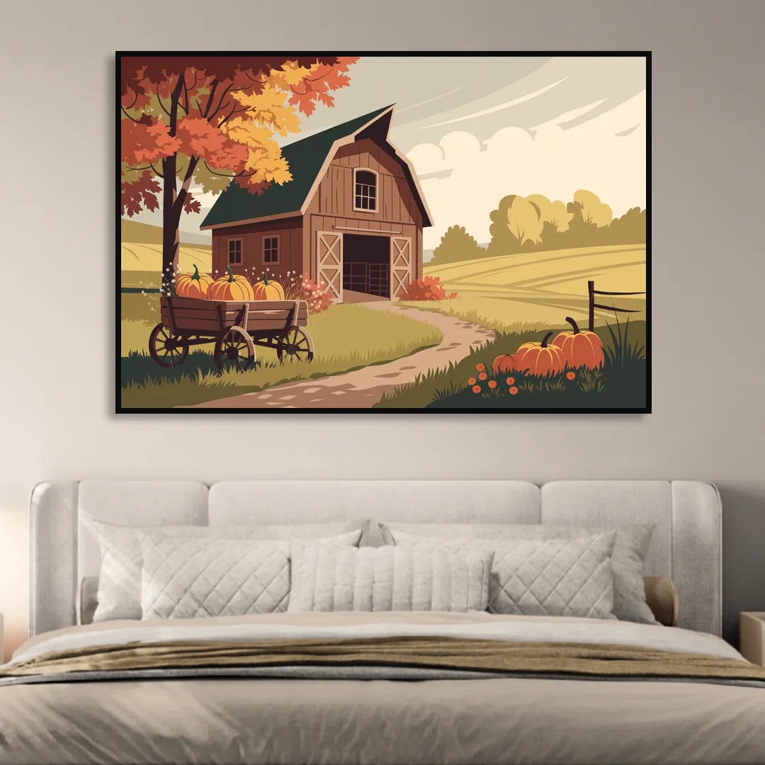 Wichita Rustic Charm Living Room - Black Canvas Wall Art