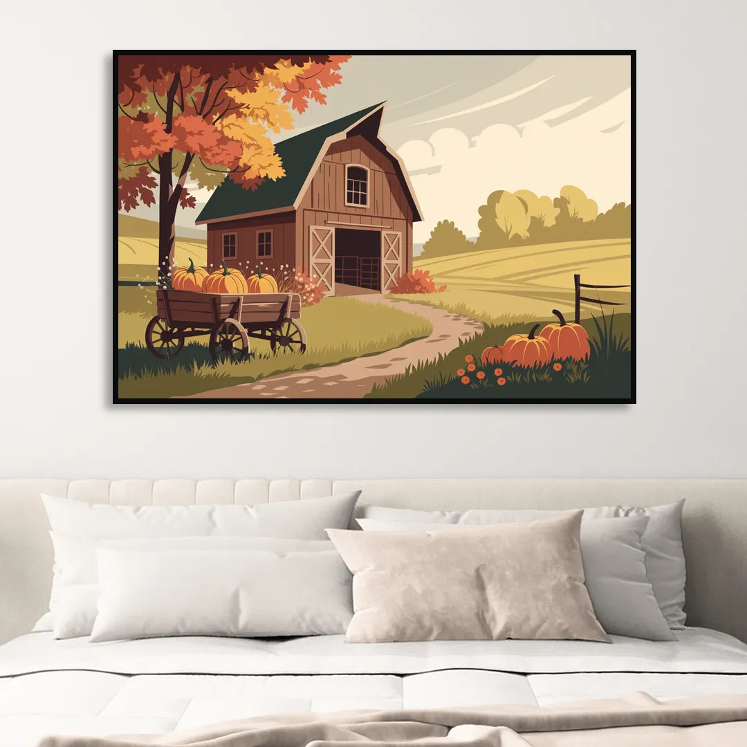 Wichita Rustic Charm Sitting Room - Black Canvas Wall Art