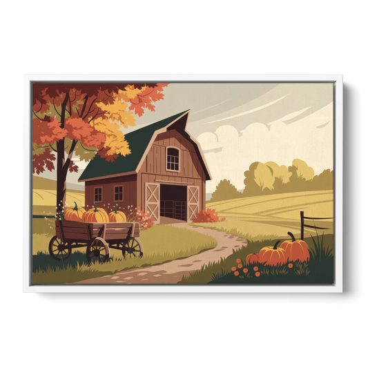 Wichita Rustic Charm - White Framed Canvas Wall Art - Front