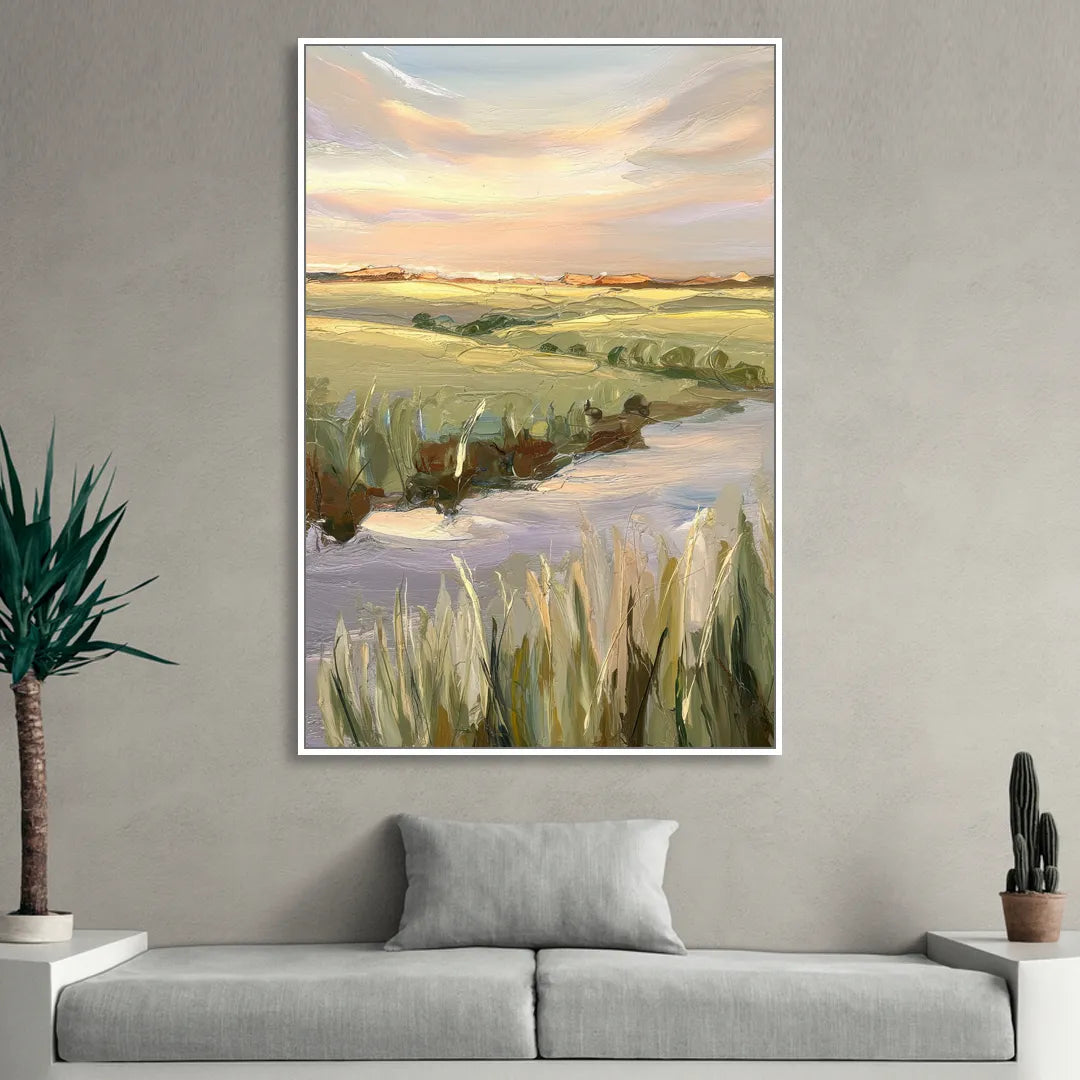 Wichita Scenic Horizons Sitting Room - White Canvas Wall Art