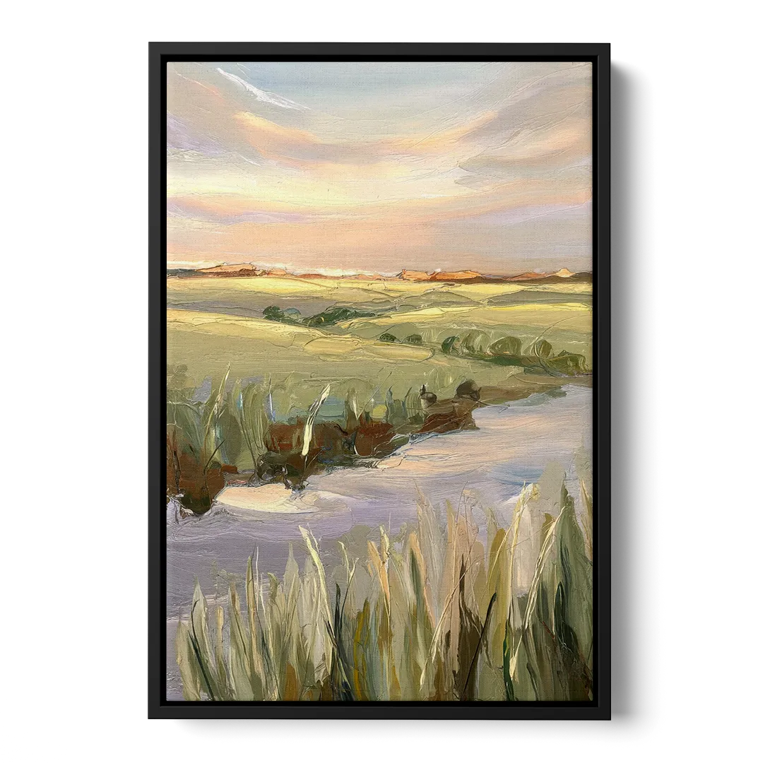 Wichita Scenic Horizons Front - Black Canvas Wall Art